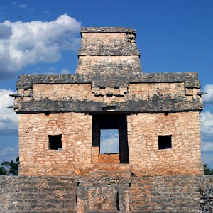 The Temple of the Seven Dolls at the Dzibilchaltun Archaeological Site, near Merida. <a href=></a>