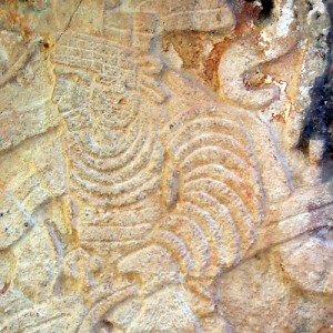 A bas-relief sculpture of a Maya warrior at Chichén Itzá <a href=></a>