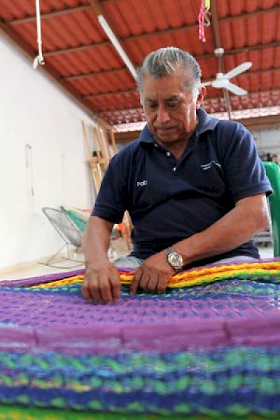 Repairing a hammock at Hammock Boutique <a href=></a>