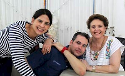 Josefina and Constantino with their mother, Maria Isabel Caceres Menendez de Urzaiz from Hammock Boutique in Merida Yucatan <a href=></a>